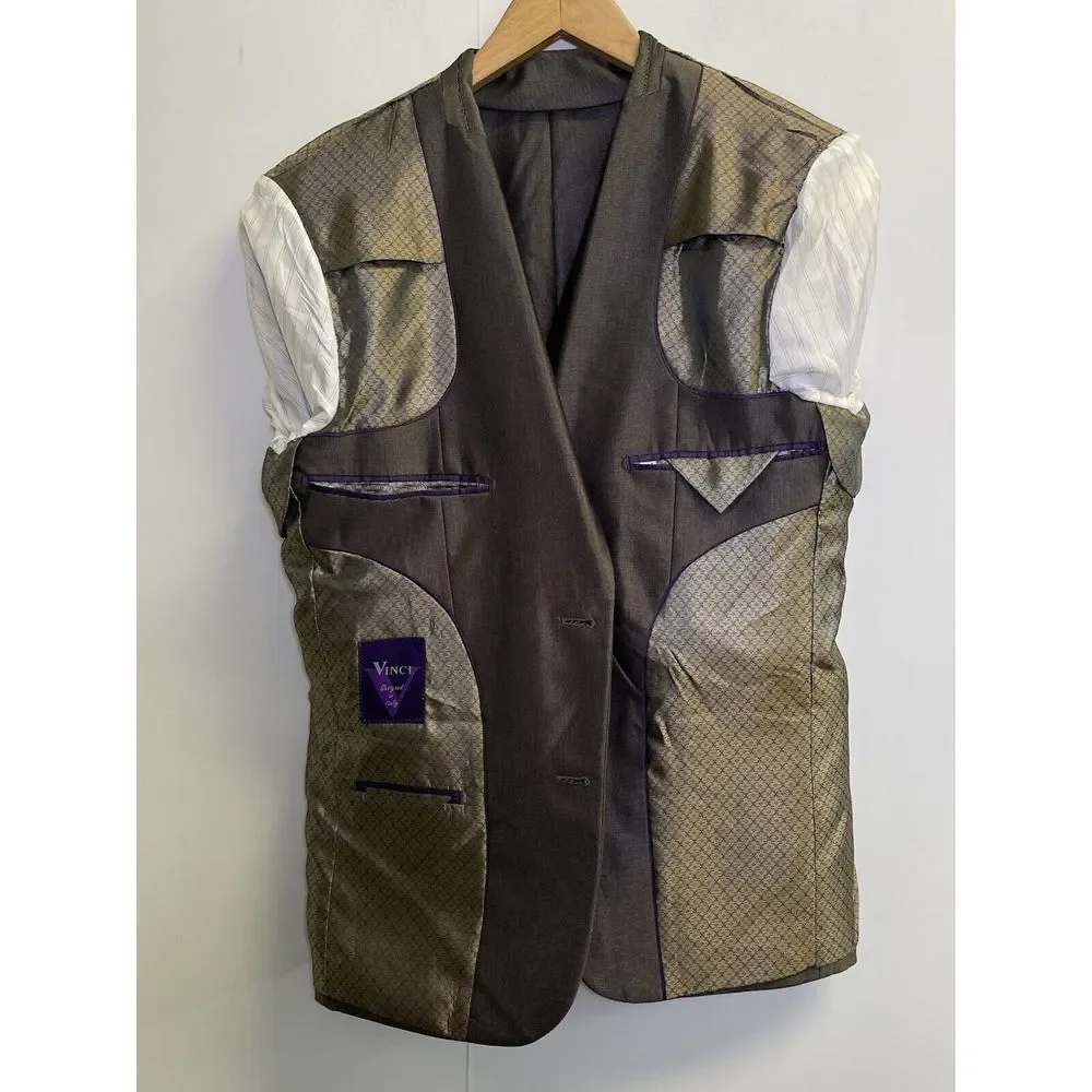 Vinci Sport Coat Blazer Jacket Mens Size 36S Brown Designed In‎ Italy